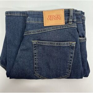 Frances Valentine Ace Jean Denim Contrast Stitch Wide Leg Size 6 XO Pocket
